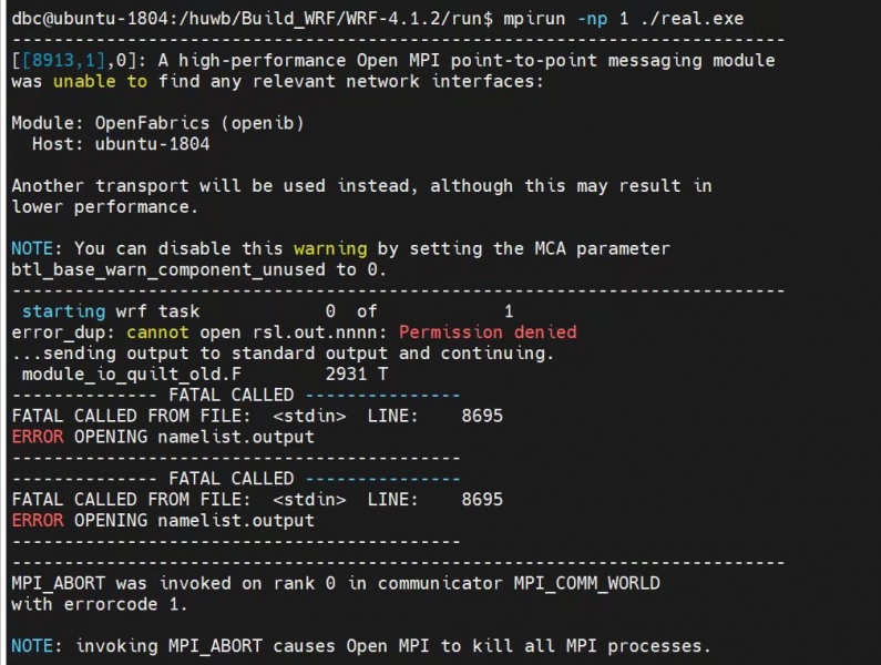 ִ��mpirun -np 1 ./real.exe