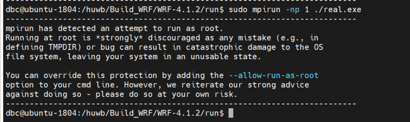 Ȩִִmpirun -np 1 ./real.exe