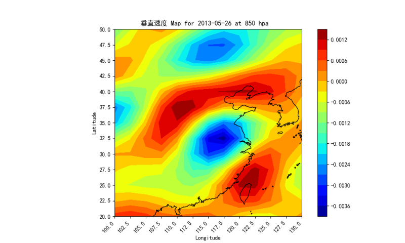 ��ֱ�ٶ� Map for 2013-05-26 at 850 hpa  .png