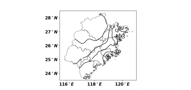 without contour labels outside the map area