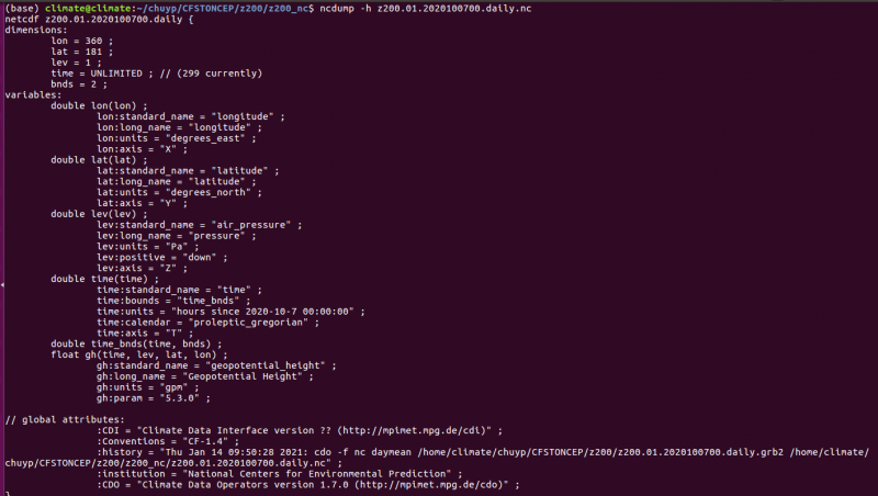 ncdump�鿴����