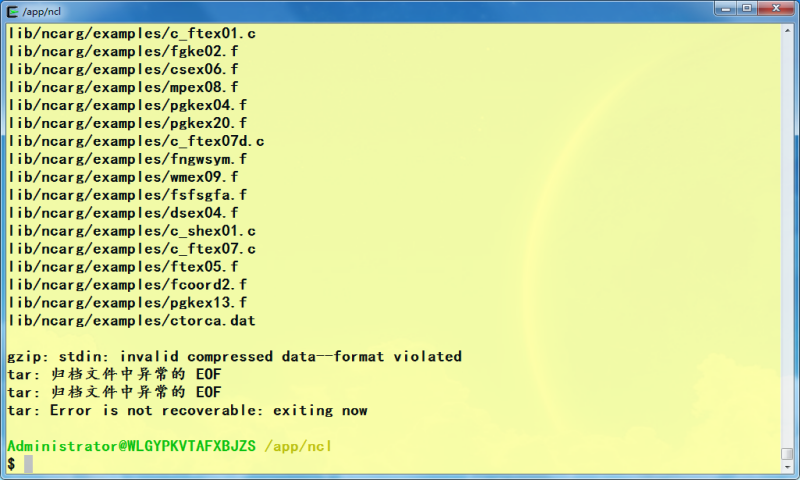 tar -zxvf ncl...tar.gz��Ľ���