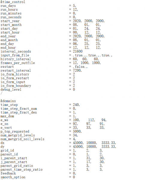 �����ҵ�namelist.input